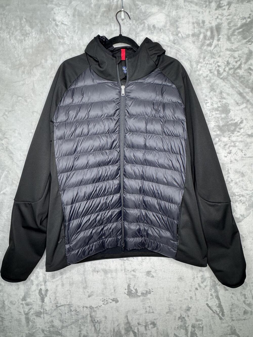 Polo Ralph Lauren Jacket Mens 2XL Black Water Repellent Hybrid Jacket Full Zip